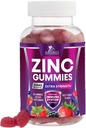 Gommies de zinc 50mg - Skin os et crème de soutien Santé Gummy & Premium Antioxydants Chewable pour les adultes - Haute absorption Vegan, suppléments sans gluten de zinc Vitamine - Saveur de baies savoureux - 60 Gommies