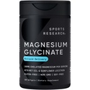 Sports Research® Glycinate de magnésium - Suports Processus de sommeil et d'enzymatique reposants - 160 mg Magnésium chélaté - Softgel liquide - 120 Compte