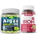 Vegan Omega 3 Gummis 1000mg+Iron Ergänzung 12.5mg