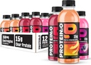 Boissons d'hydratation protéinique2o - 2-en-1 liquide clair de lactosérum protéinique et de boisson électrolyte - 15g de protéines, vitamines B5, B6 - Récupération après l'entraînement - 16,9 Fl Oz - 12 Count Flavor Fusion Variety Pack