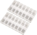 2 Pack OPP Clear Daily Pill Box Organisateur, Am Pm Pill Organisateur 7 jours, hebdomadaire Pill Organisateur 2 fois par jour pour les pilules, suppléments et médicaments, petite Pill Box 7 jours, organisateur de médicaments
