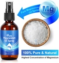 Spray de magnésium, 100% Pure & Bio Huile de magnésium naturel Spray pour pieds en bouteille de verre, facile à absorber et à utiliser
