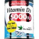 FITO MEDIC's Lab - Vitamin d - 5000 IU von - Vitamin d3-360 Softgels - Vitamin d3 5000 iu - für Knochen, Zähne, Muskel- und Immungesundheitsunterstützung, Ultra hohe Absorption, Vitamina d3.
