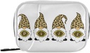 Leopard Gnomes Sunflower Pill Box 7 Day Pill Case Travel Pill Organizer Bag avec Zipper Portable Weekly Case Taille compacte pour le support de supplément de vitamine