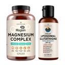 AMANDEAN Premium Glutathion liposomique et complexe de magnésium. Antioxydant. Liquid Setria. Thréonate de magnésium, de glycinate et de malate à haute absorption. Santé du cerveau et du foie. Mémoire, concentration et sommeil