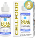 Cellfood Oxygen Boost - 1 fl oz, 5 Pack - Supplément d'oxygène liquide pour le drainage lymphatique, la maladie d'altitude, Jet Lag, Fatigue, Céphalées, Hangovers & Energy - Sans gluten, Cert. Kosher