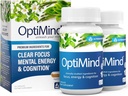 Supplément Cerveau de Bacopa Monnieri Optimind pour mémoire et focus, Nootropics avec Phosphatidylsérine, Huperzine A, Non-OGM, Ingrédients cliniques, 64 Capsules
