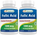 Meilleur acide folique naturel 1000 mcg (vitamine B9), 240 comprimés (1000 mcg (paquet de 2))