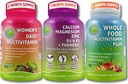 Vegan Multivitamine & Calcium Trio–Whole Food Multivitamin mit Iron + Women’s Daily Multivitamin mit Eisen + pflanzenbasiertem Calcium, Magnesium, Zink, D3, K2 & Turmeric – Energie, Knochen & Immununterstützung