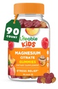 Gommies de Magnésium Lifeable pour les enfants de 170mg Magnésium élémentaire de 1,420mg Citrate de Magnésium de Grande Dégustation pour les enfants Supplément de Magnésium de Soutien musculaire et anti-stress Chewable de 90 Gommies