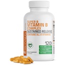 Bronson Super B Vitamin B Complex Sustained Slow Release (Vitamin B1, B2, B3, B6, B9 - Folsäure, B12) Enthält alle B Vitamine 120 Tabletten