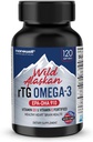 NANOWELL Wild Alaskan rTG Omega-3 Fish Oil 1196mg - EPA, DHA, Vitamin D3 & E - 120 Softgels, 60 Day Supply