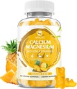 Gommies de zinc de magnésium de calcium avec vitamine D3, Gommies de calcium sans sucre pour les femmes hommes, Gommies de magnésium de haute puissance pour les os et les muscles et la santé immunitaire, ananas parfum - 60 comte