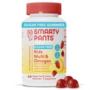 SmartyPants Kids Multivitamin Gummi, Sugar Free: Omega 3 (ALA), Vitamin D3, C, Vitamin B12, B6, A, K & Zink für Immununterstützung, Biotin, Erythritol Free, Erdbeer Banana, 44 Count (22 Tage Versorgung)