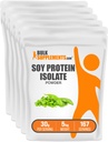 BulkSupplements.com Poudre isolate de protéines de soja - Poudre de protéines végétales, non aromatisée - Sans gluten et pur, 30g par portion, 1kg (2,2 lbs) (paquet de 5)