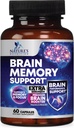 Pilules de supplément mémoire cérébrale - Nootropiques de force 3X pour la concentration, la clarté et le soutien focal - Vitamines cognitives pour la santé cérébrale avec Bacopa, Phosphatidylsérine et DMAE, Booster cérébral - 60 Capsules