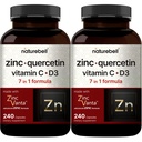 NatureBell Zinc Quercetin avec Vitamine C & D3, 480 Capsules (2 Pack)