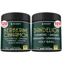 Bundle 7in1 Berberin HCl & 6in1 Dandelion Supplement - Unterstützung Immun-, Verdauungs- und Herzgesundheit