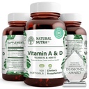 Nutra Vitamine A et D naturelles, soutient la santé osseuse et améliorer la santé oculaire, favorise les dents fortes, améliore la vitalité, provenant de l'huile de foie de morue, soutient la santé globale, 10000UI/400UI, 100 Softgels