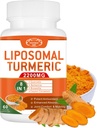 2200mg Liposomal Turmeric Curcumin Supplement with Black Pepper & Ginger Enhanced Absorption - 95% Curcumin Extract for Joint Support 60 Capsules