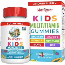 MARYRUTH'S Kids Vitamins | Multi | Sugar Free | 2 Month Supply | Kids Multivitamin Gummies for Ages 2+ | Vegan | Only 1 Gummy a Day | 60 Count