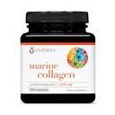 Youtheory Marine Collagen - 2 500 mg - Supporte les comprimés articulaires, ongles, cheveux, peau, os et muscles* - avec les acides aminés, minéraux et vitamines C, A, E, B6 et B12-160 (approvisionnement de 32 jours)