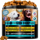 Vitamines oculaires pour chiens - Supplément de vision des chiens pour les étamines, soins pour les yeux des chiens, soutien immunitaire - Vitamine, Carotte, Huile de poisson, Lutéine - 180 Chews doux avec goût de canard - pour toutes les races et tous les âges
