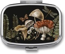 Metall 2 Compartment Pille Organizer Travel Friendly Portable Compact Pill Box Cute Pille Fall Vitamine,Fish Oil, Ergänzungen,Meds,Tablet for Purse,Pocket. (Plant)