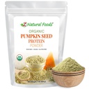 Z Natural Foods Poudre de protéines de graines de citrouille biologique - Supplément de fibre nutritive, Poudre de protéines de citrouille végétalienne pour les ongles de peau de cheveux Santé musculaire - Idéal pour les smoothies Shake recettes de cuisson, 1 lb