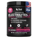 Zeal Naturals Electrolyte Powder Recovery Drink (90 portions) w 0 sucre + BCAAs + B-Vitamines Electrolyte Supplément w Potassium Zinc & Magnésium pour l'hydratation - Keto Electrolytes