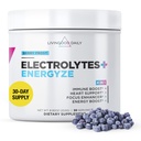 Livingood quotidien électrolytes poudre, électrolytes boisson d'hydratation mélange avec la vitamine C, Magnésium, Taurine et sel de mer, supplément d'électrolyte pour l'énergie et l'hydratation, Keto, Berry Frost Flavor, 30 Srvgs