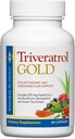 Triveratrol Gold du Dr Whitaker – Supplément sur le vieillissement en santé avec resvératrol et extraits d'aloe vera, de thé vert et de curcuma – fournit un soutien antioxydant et cardiovasculaire (60 capsules)