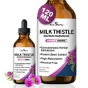 Supplément de chardon de lait, extrait de chardon de lait silymarin pour le soutien du foie, nettoyage, désintoxication, antioxydant, supplément quotidien du foie, végétalien et non-OGM, 4 FL OZ