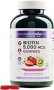 NatureWise Biotin Gummies - Supporte les cheveux sains, la peau et les ongles forts - Vitamine B7 5000mcg - Beauté naturelle - Fraise-Kiwi Flavor - Vegan, non-OGM, sans gluten - 180 Compte[90 jours]