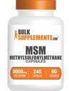 BulkSupplements.com Capsules MSM - méthylsulfonylméthane, MSM 3000mg - Suppléments pour articulations, sans gluten, 4 capsules par portion, 240 Nombre (paquet de 1)