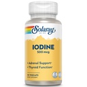 Solaray Iodine 500 mcg, Supplément d'iode pour le soutien arénal et thyroïde sain, énergie, métabolisme et focus, Iodide de potassium, végétalien, garantie de remboursement de 60 jours, 30 portions, 30 VegCaps