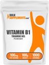 BulkSupplements Thiamine HCl Powder - Thiamine Hydrochlorid, B1 Vitamine, Thiamine B1 Supplement, Thiamine 100mg - Glutenfrei, 100mg pro Servierung, 100g (3,5 oz) (Pack von 1)