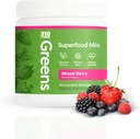 310 Nutrition Bio Superfood Greens Poudre – Super Green Poudre Supplément avec les verts quotidiens Spiruline, enzymes végétales et antioxydants – Immunity Boost – Mixed Berry, 30 portions