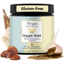 Winged Wellness Happy Start, Mood Boosting Drink Mix Poudre pour femmes - Happy Mind & Hormonal Health, complément de soutien d'humeur avec Maca rouge, Ashwagandha, Champignons et plus - Chocolat, 30 portions