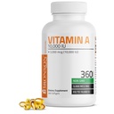 Bronson Vitamine A 10,000 UI Premium Non-OGM formule soutient une vision et un système immunitaire sains et croissance et reproduction en santé, 360 Softgels