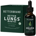 Betterbrand BetterLungs Health Pack - Bessere Lunge Detox Tee & Mullein Blatt Tinktur Tropfen | (2) Tägliche Atmungsaktivität Wellness