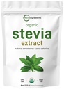 Poudre de Stevia biologique pure, 4 onces, 706 portions, extrait de feuille verte de Stevia de qualité supérieure Reb-A, arrière-goût amère réduit, 0 calorie, édulcorant naturel, sucre alternatif, Keto amical