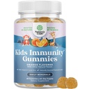 Gummies de soutien immunitaire pour enfants - Delicious Vitamine C avec Zinc et Echinacea Immune Booster Gummies pour enfants - Vegan sans gluten et sans gélatine supplément de vitamine Gummy pour enfants