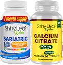 Multivitamine bariatrique sans fer pour les femmes et les hommes Plus Citrate de calcium avec vitamine D3, Caplets d'avale facile, Sans saveur - 1 mois d'approvisionnement