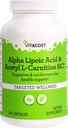 Vitacost Alpha Lipoic Acid & Acetyl L-Carnitin HCl -- 1.600 mg pro Portion - 240 Kapseln von Vitacost Marke