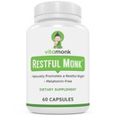 VitaMonk Melatonin Aide au sommeil gratuite avec Magnésium, GABA, Theanine et Apigenin - Aide au sommeil naturel sans Melatonin, Aide au sommeil naturel pour adultes, Pills pour adultes, Aide au sommeil pour adultes