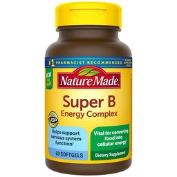 Nature Made Super B Energy Complex, Nahrungsergänzung für Nervous System Support, 60 Softgels, 60 Tage Versorgung