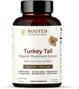 Gélules d'extraits de champignons de la dinde de ROOTED Active Santé cardiaque, soulagement du stress, foie. USDA Organic, 35% Beta Glucans, certifié Organic (120 capsules)