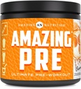 Erstaunliche Ernährung Erstaunlich PRE | Ultimate Pre-Workout Ergänzung | 30 Servierpulver | 2,5 Gramm BCAA pro Servierung (30 Servierungen, natürliche Orange)