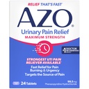 AZO soulagement de la douleur urinaire Force maximale, soulagement rapide de la douleur UTI, brûlure et urgence, cibles Source de douleur, #1 marque la plus fiable, 24 comprimés